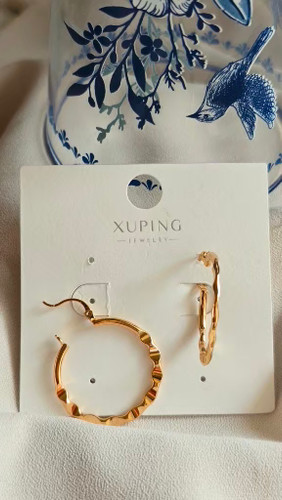 گوشواره حلقهای بزرگ موجدار ژوپینگ