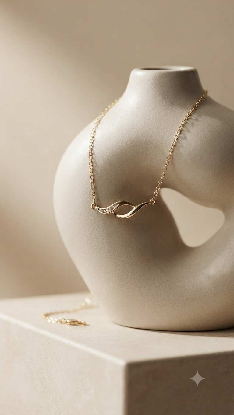 گردنبند بی‌نهایت نگین دار ژوپینگ